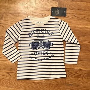 NWT Mayoral 3T Kids Long Sleeve Tee - Navy and White